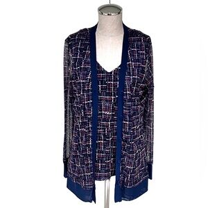 NWT, Chico’s Tweed Mesh V-Neck Tank & Cardigan Set, Size 1